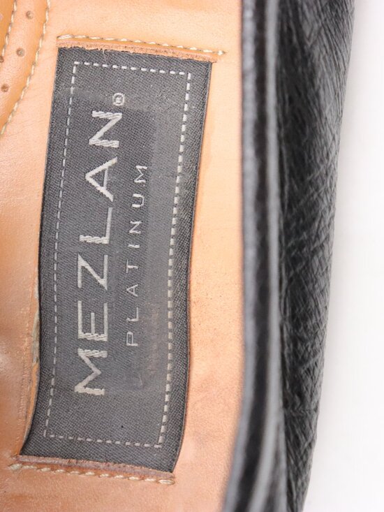 Mezlan Rollini Platinum Full Quill Ostrich 
Black Leather Men\'s 10.5 M Loafers main image 9